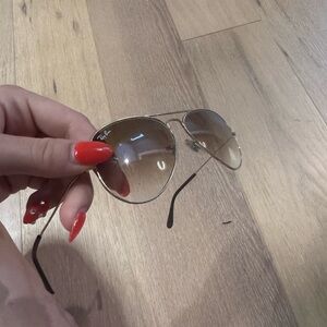 Ray-Ban Brown Gradient Aviator Sunglasses